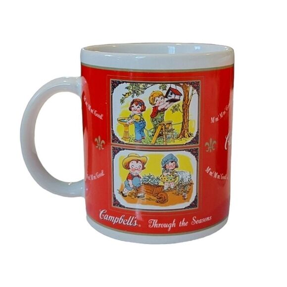 Campbell's Soup Through The Seasons Red Mug 2001 Set Of 2 - Picture 3 of 6